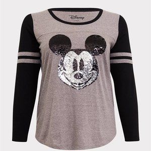 Torrid Disney Mickey Mouse Flip Sequin Raglan